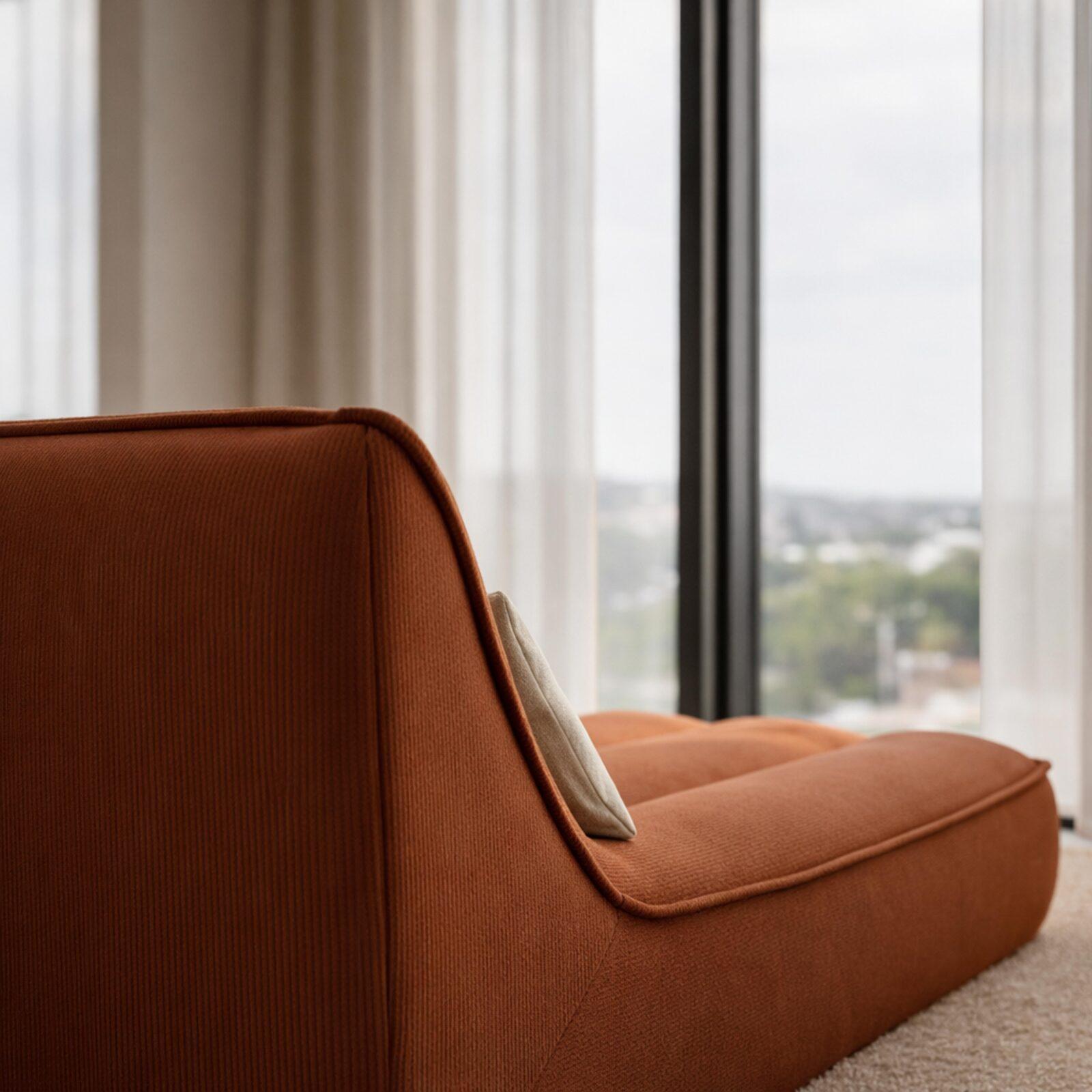 Méridienne en tissu pour canapé modulable