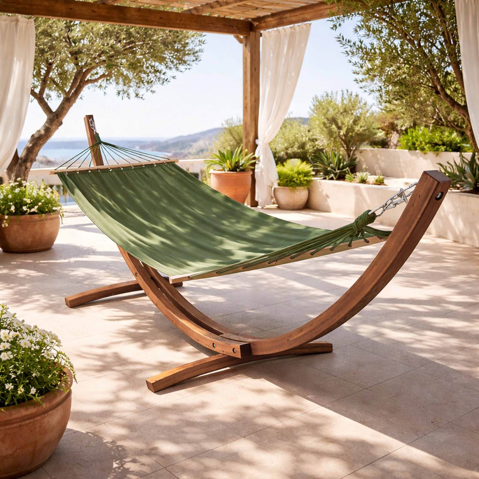 Hamac sur pied en bois FSC®