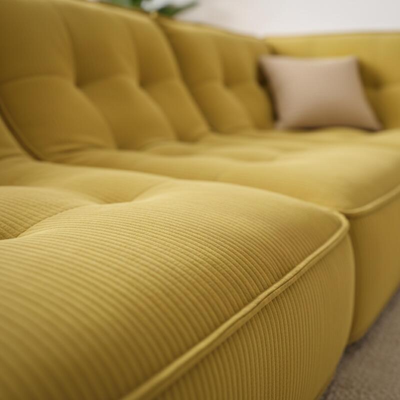 Canapé modulable 4 places en tissu côtelé avec méridienne (2/6)