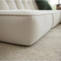 Canapé modulable 4 places en tissu côtelé avec 2 méridiennes