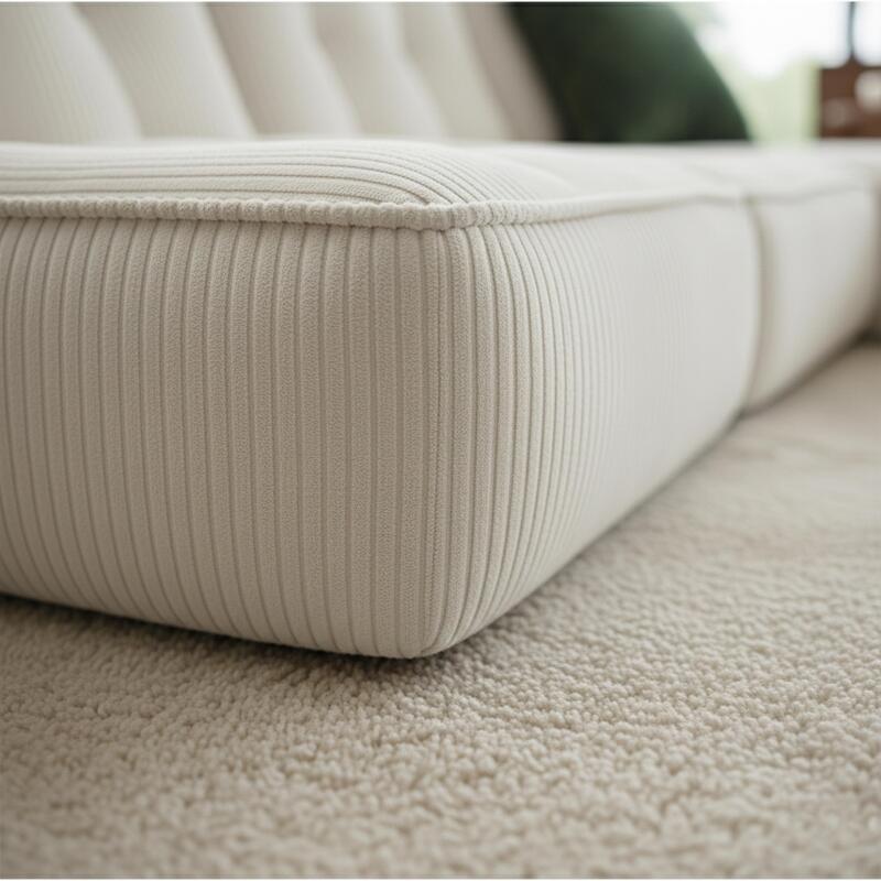 Canapé modulable 4 places en tissu côtelé avec 2 méridiennes (2/5)