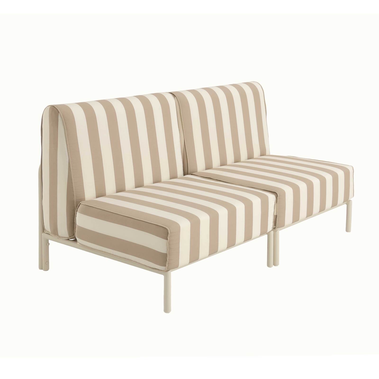 Salon de jardin modulable rayé 2 places avec 2 chauffeuses