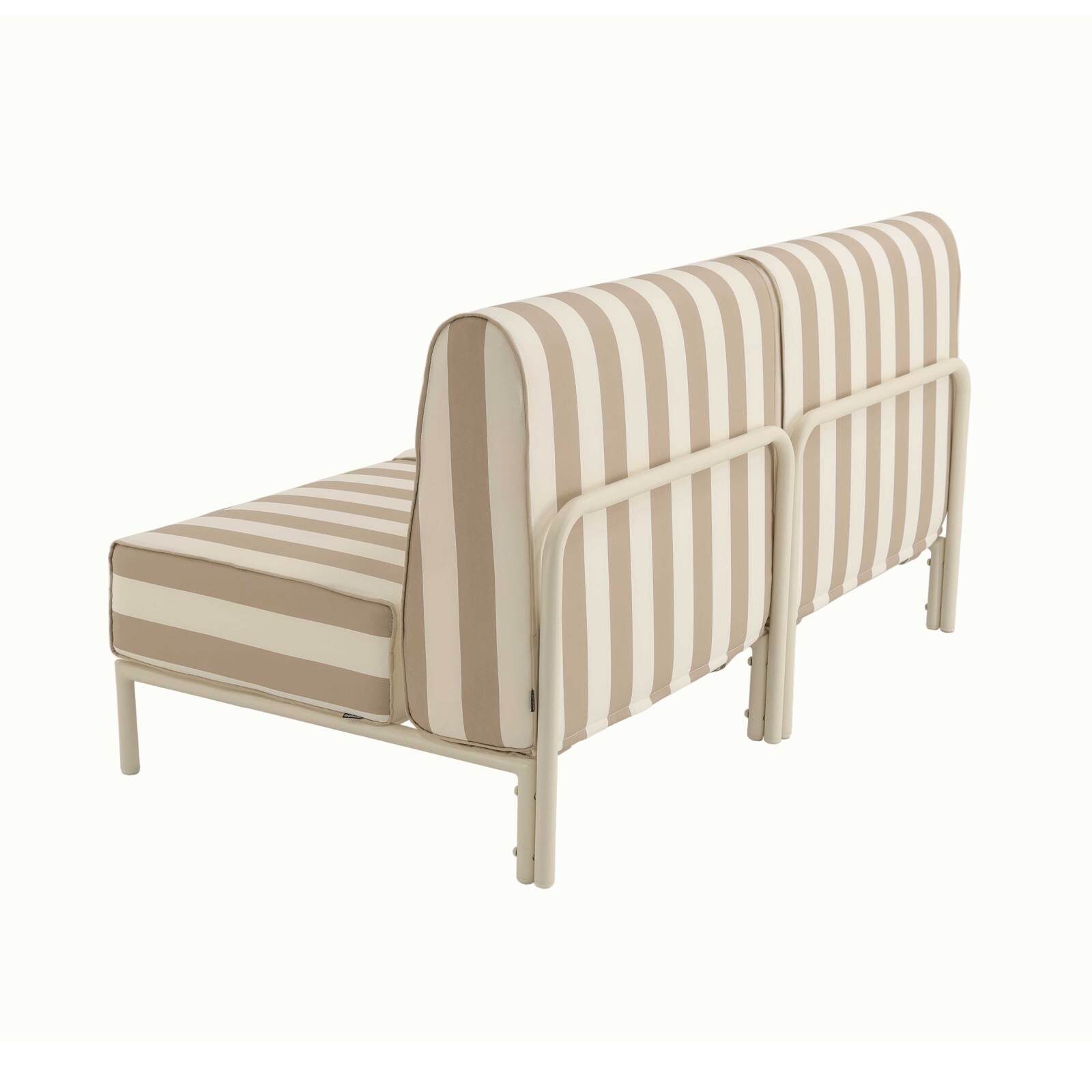 Salon de jardin modulable rayé 2 places avec 2 chauffeuses