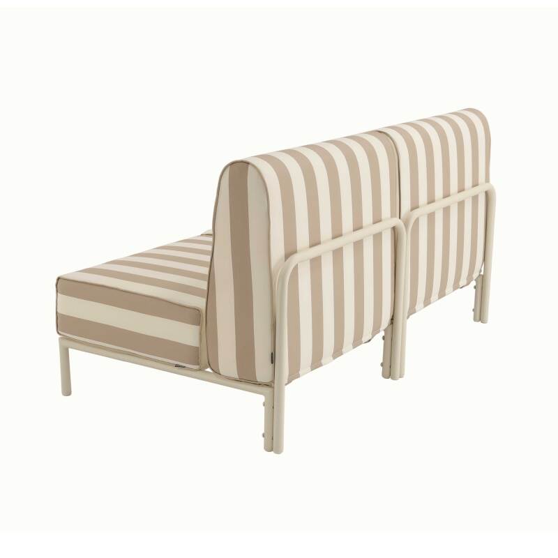 Salon de jardin modulable rayé 2 places avec 2 chauffeuses (4/8)