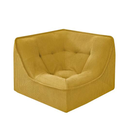 Fauteuil d'angle en velours côtelé type chauffeuse | Oviala