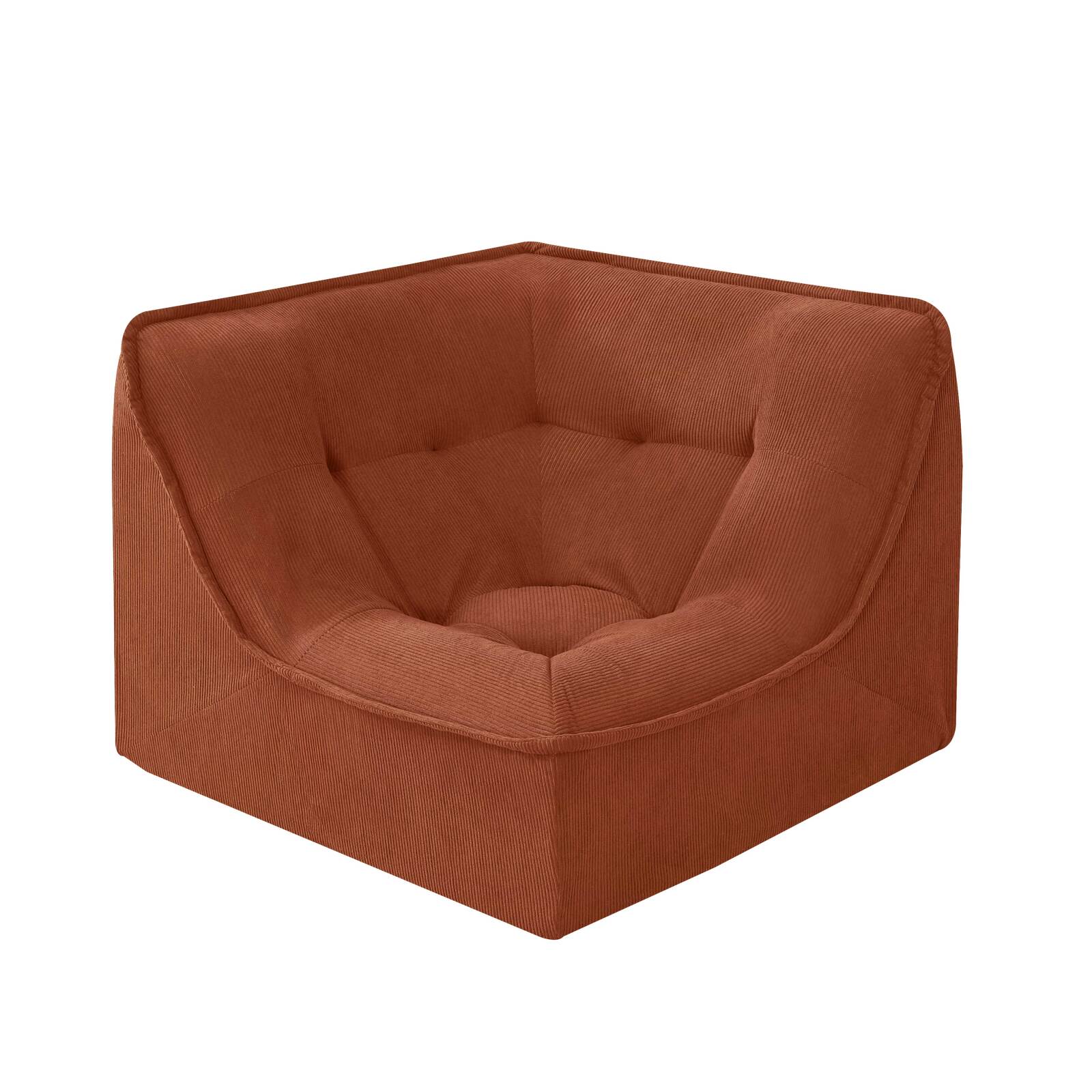 Fauteuil d'angle pour canapé modulable en tissu