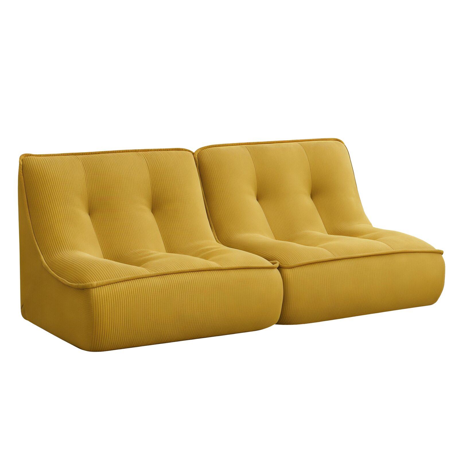 Fauteuils modulables en velours côtelé type chauffeuse - Par 2