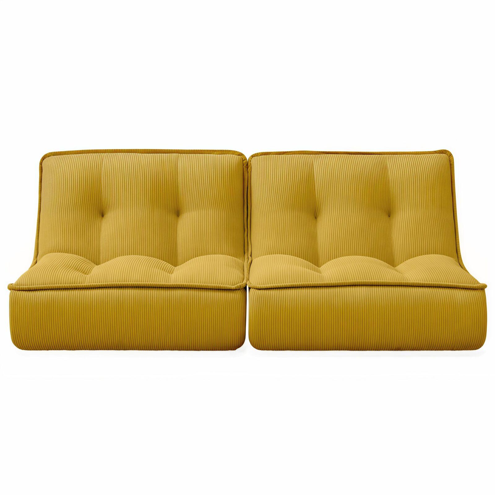 Fauteuils modulables en velours côtelé type chauffeuse - Par 2