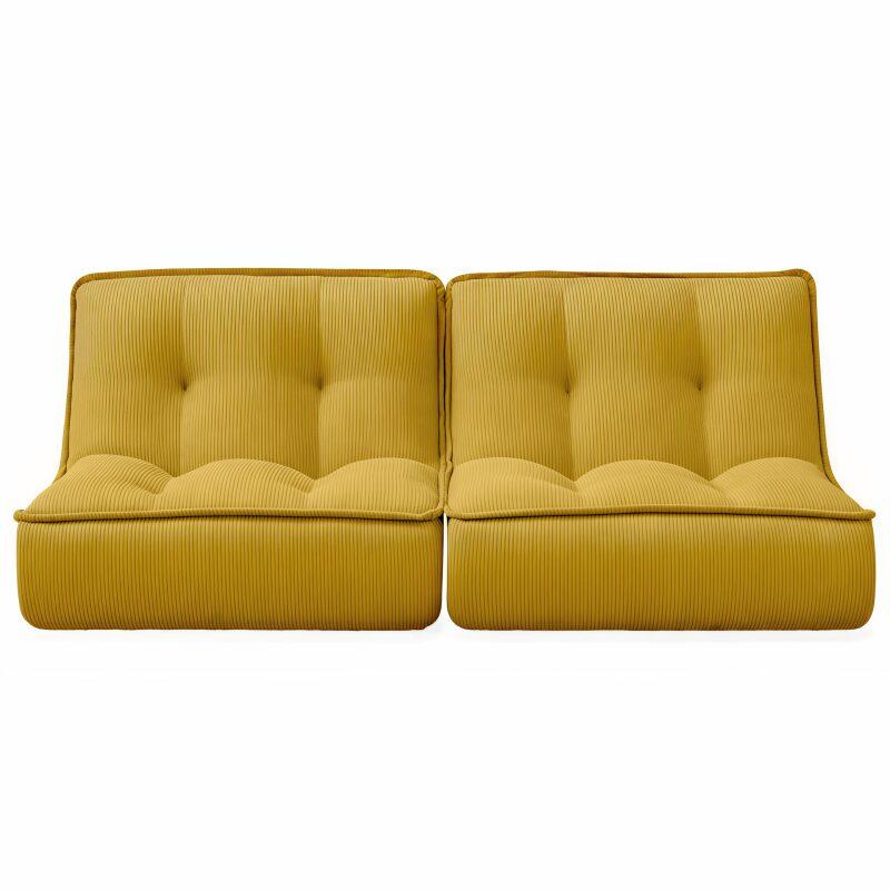 Fauteuils modulables en velours côtelé type chauffeuse - Par 2 (5/8)