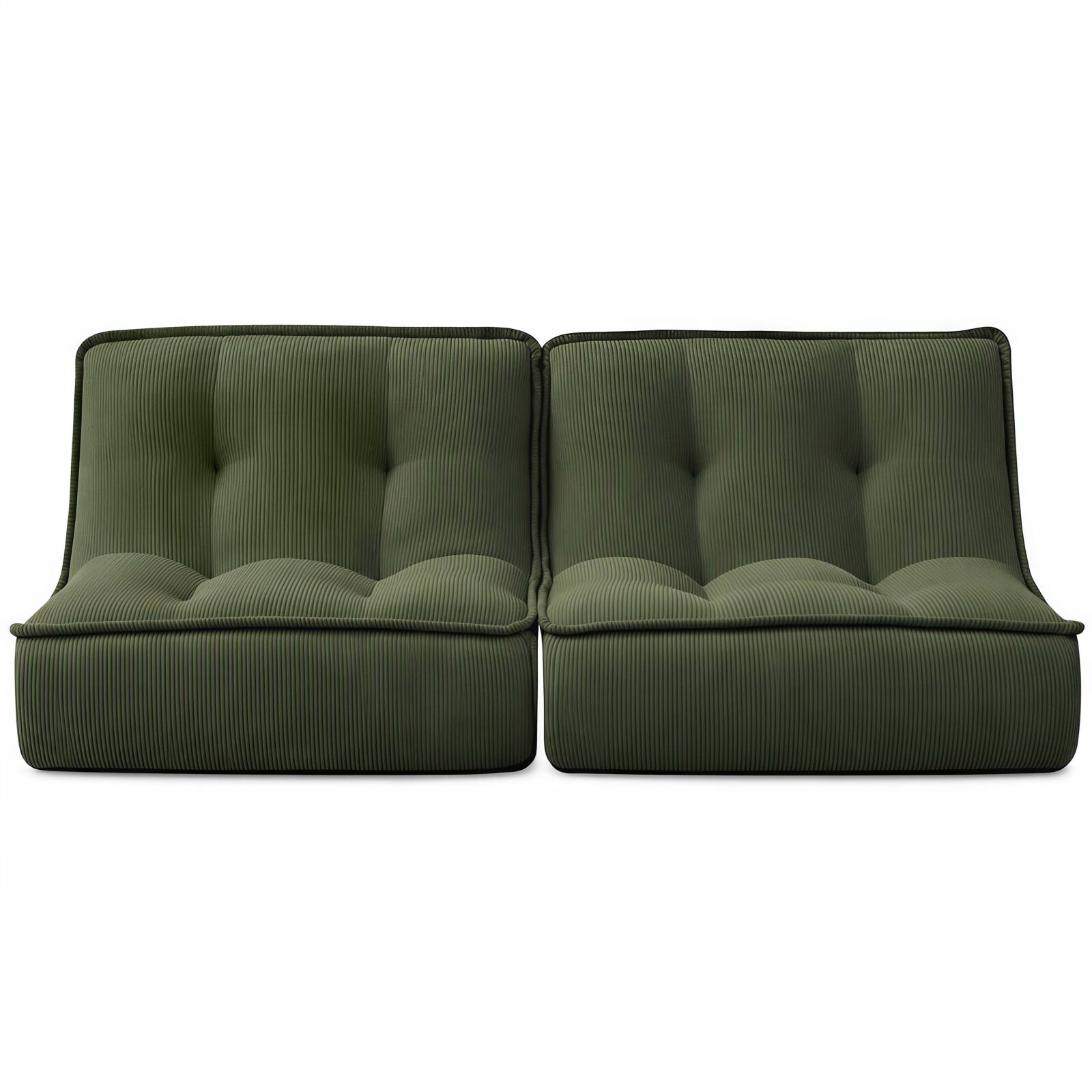 Fauteuils modulables en velours côtelé type chauffeuse - Par 2