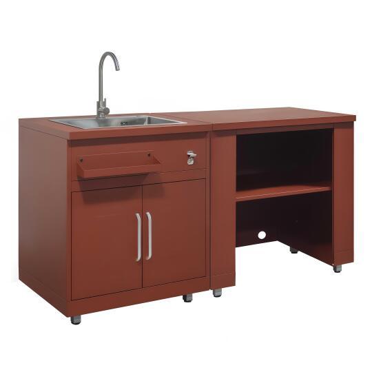 Cuisine extérieure en métal avec évier et rangements - 2 modules