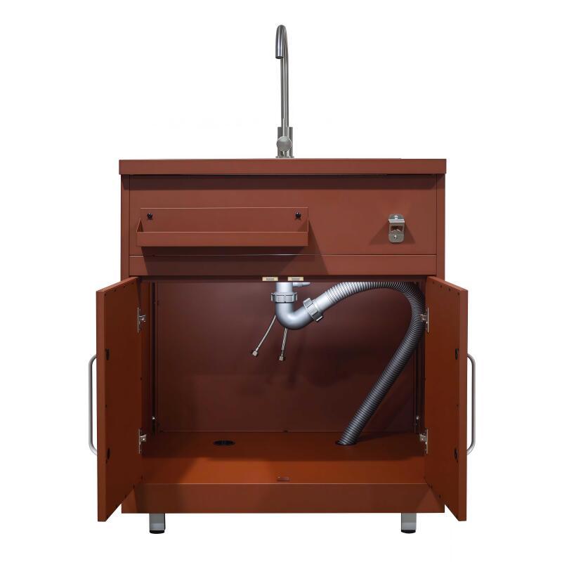 Cuisine extérieure en métal avec évier et rangements - 3 modules (3/7)