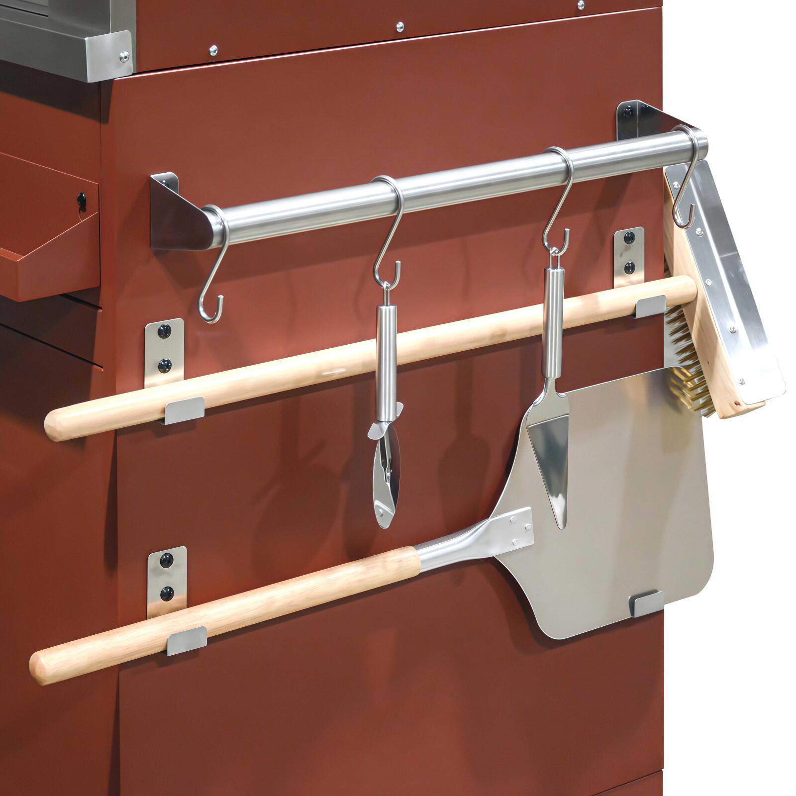 Cuisine extérieure en métal avec four à pizza et rangements - 3 modules