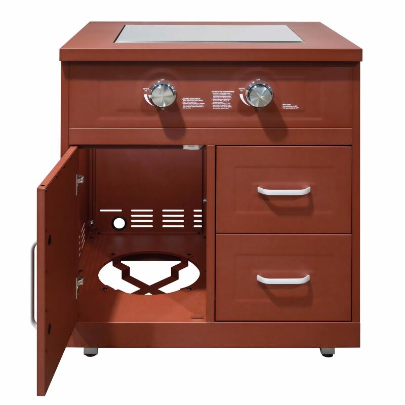 Cuisine extérieure en métal avec gazinière et rangements - 3 modules (4/7)