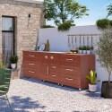 Cuisine extérieure en métal avec gazinière et rangements - 3 modules - Ambiance
