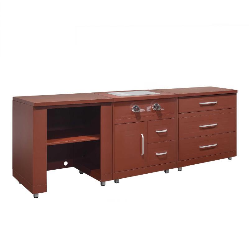 Cuisine extérieure en métal avec gazinière et rangements - 3 modules