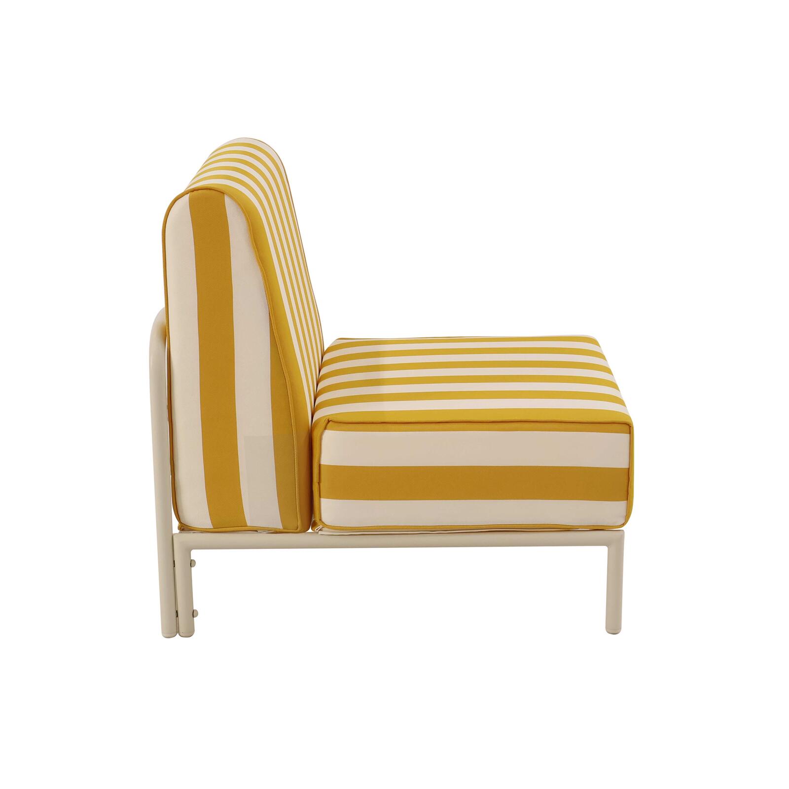 Chauffeuse rayée pour salon de jardin modulable