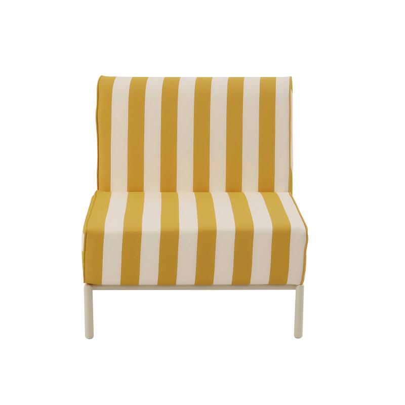 Chauffeuse rayée pour salon de jardin modulable