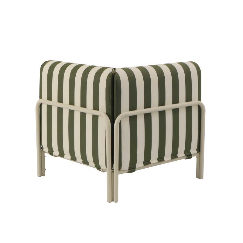 Fauteuil d'angle rayé pour salon de jardin modulable (4/8)