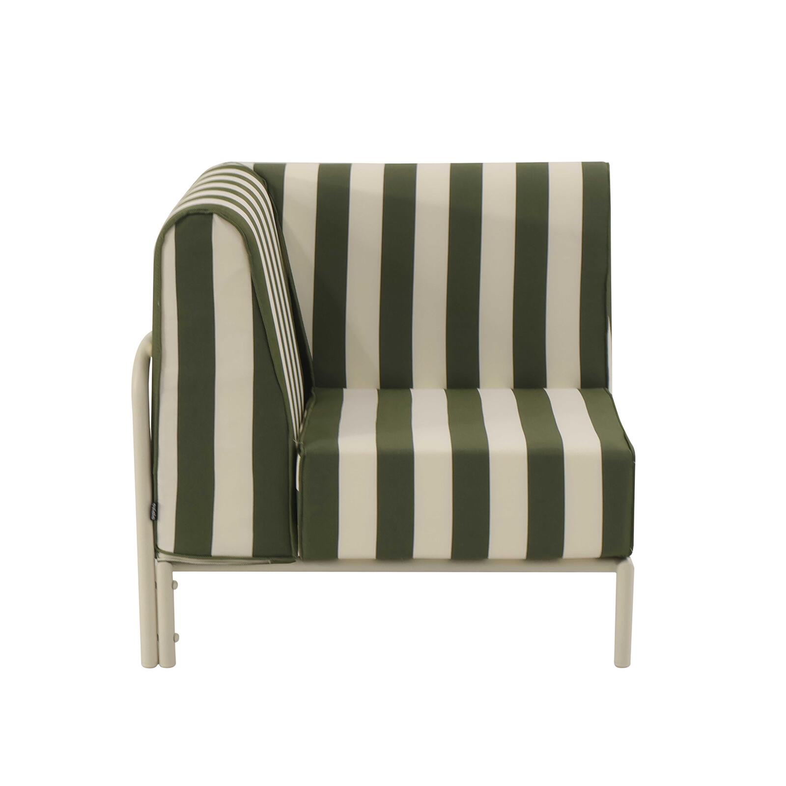 Fauteuil d'angle rayé pour salon de jardin modulable
