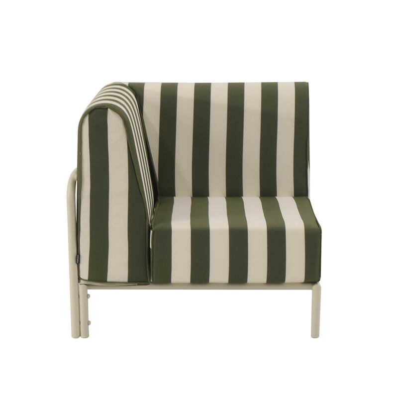 Fauteuil d'angle rayé pour salon de jardin modulable (5/8)