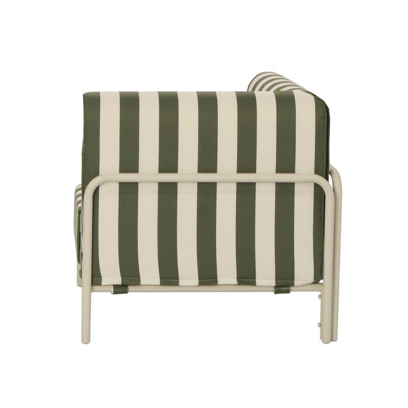 Fauteuil d'angle rayé pour salon de jardin modulable (6/8)
