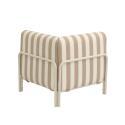 Fauteuil d'angle rayé pour salon de jardin modulable