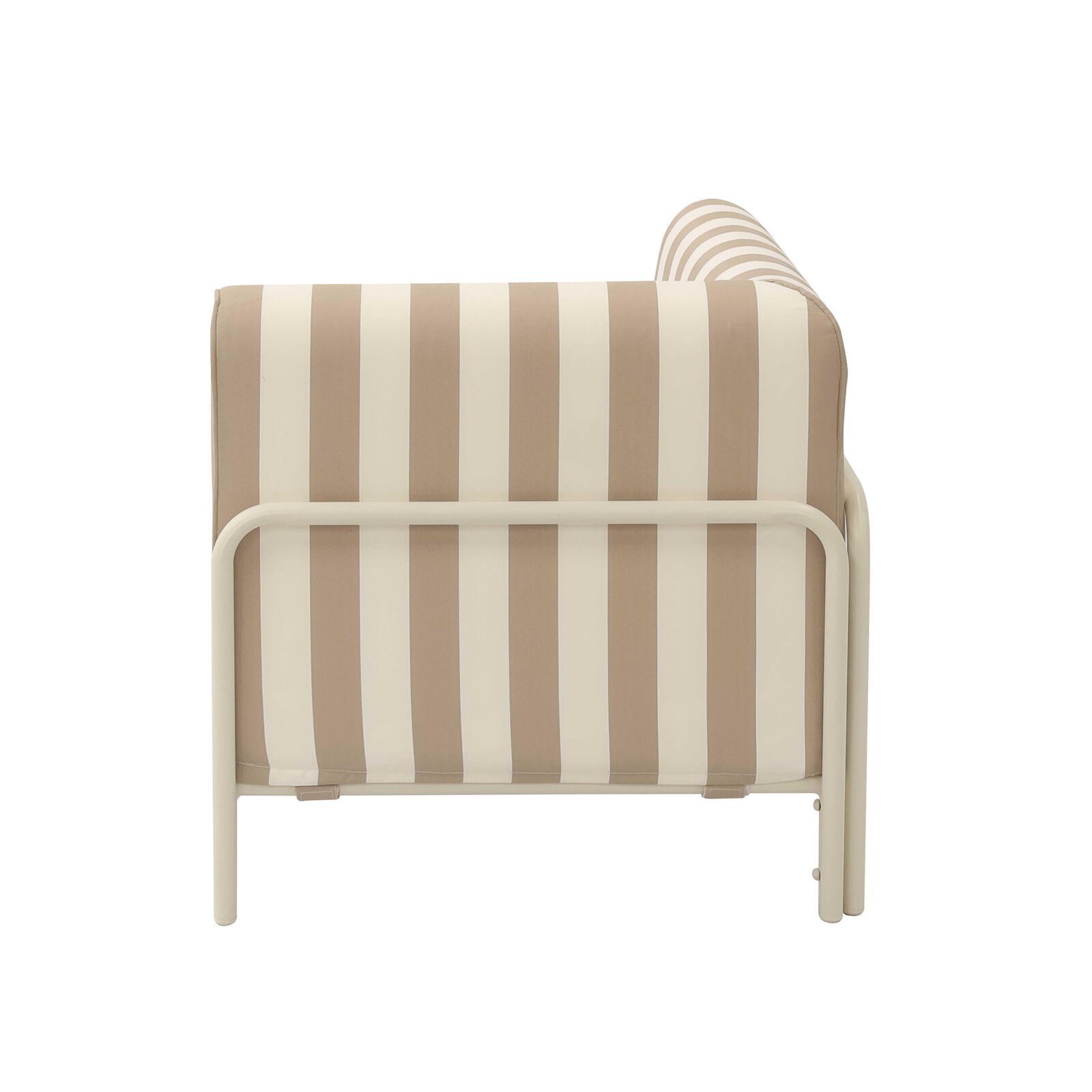 Fauteuil d'angle rayé pour salon de jardin modulable