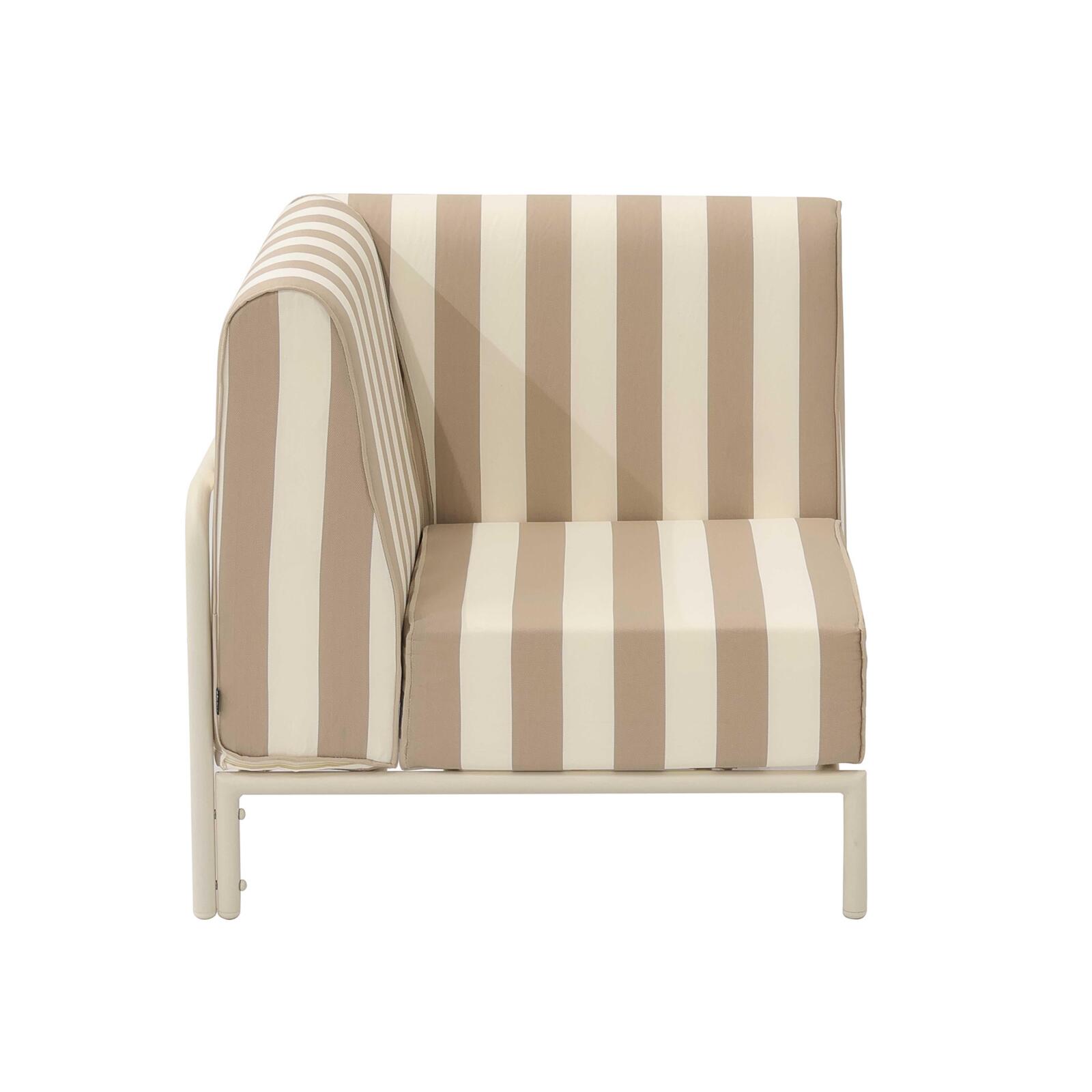 Fauteuil d'angle rayé pour salon de jardin modulable