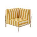 Fauteuil d'angle rayé pour salon de jardin modulable