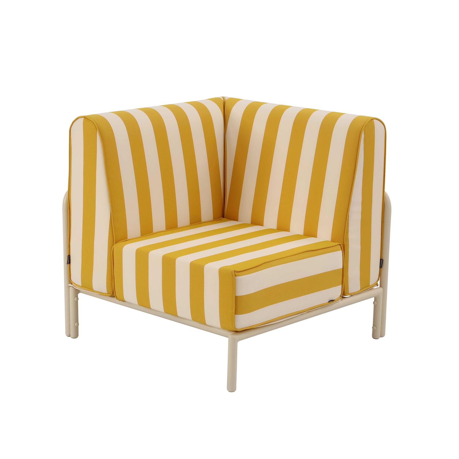 Fauteuil d'angle rayé pour salon de jardin modulable