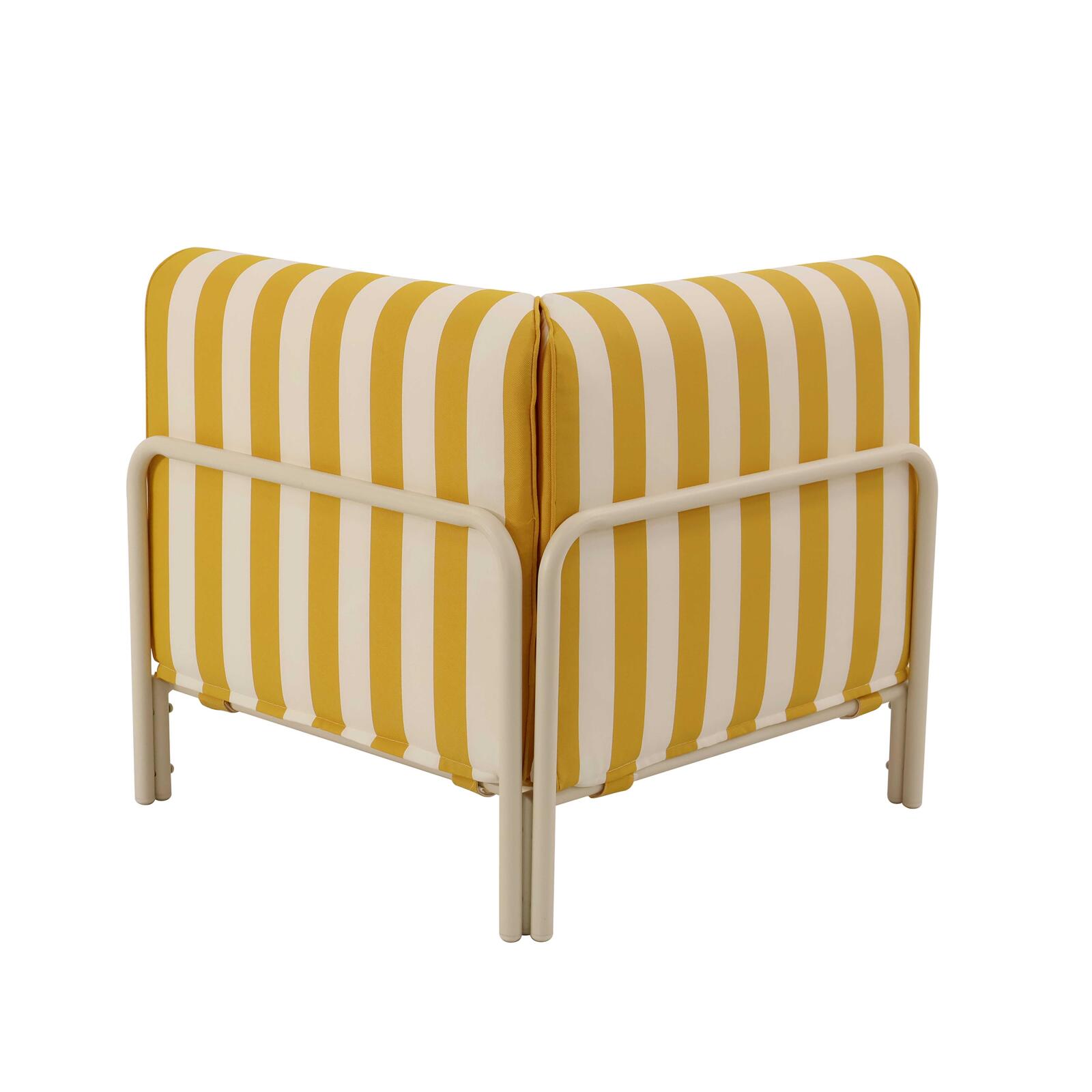 Fauteuil d'angle rayé pour salon de jardin modulable