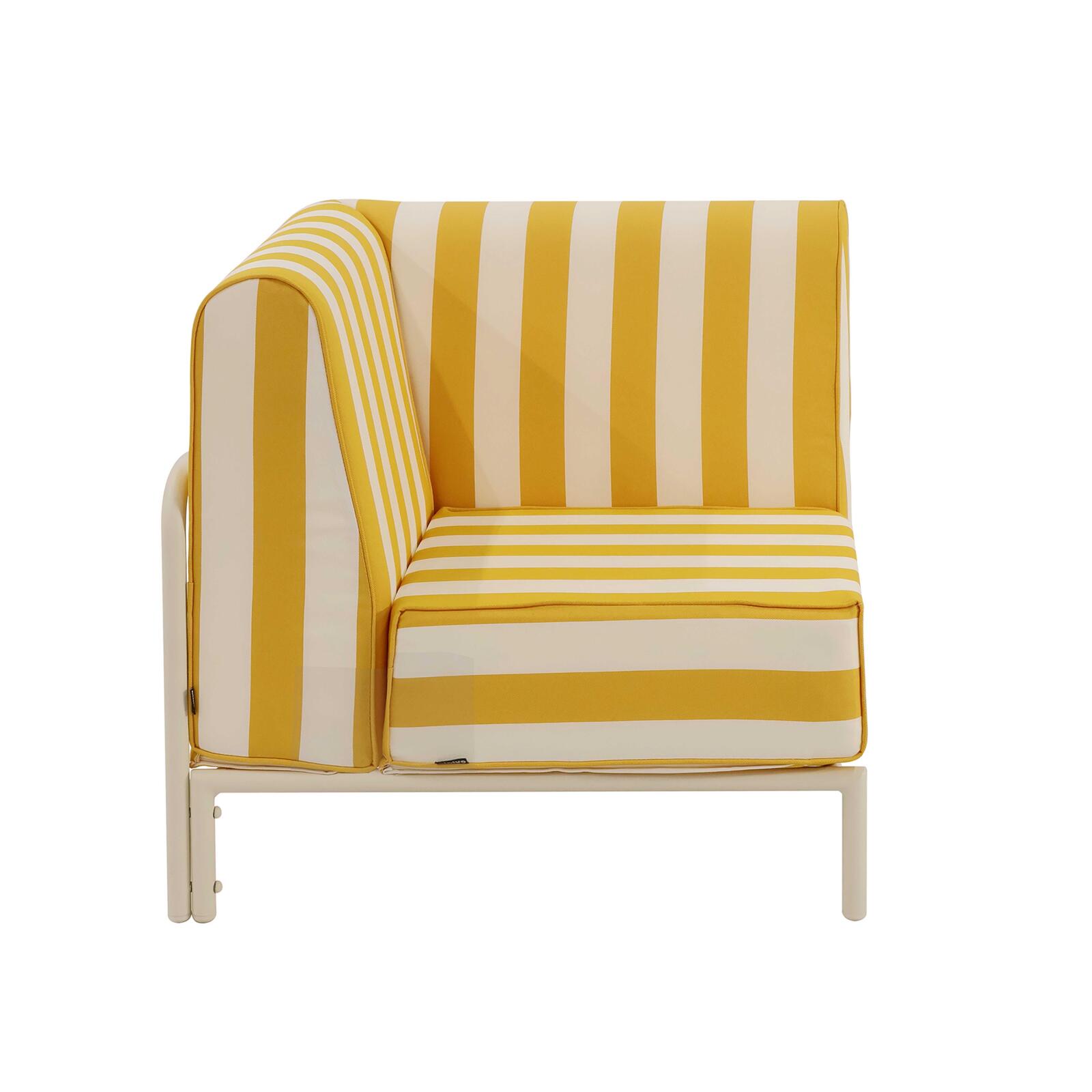 Fauteuil d'angle rayé pour salon de jardin modulable