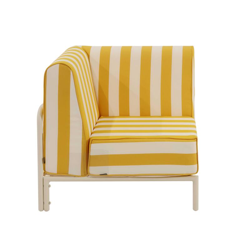 Fauteuil d'angle rayé pour salon de jardin modulable (2/4)