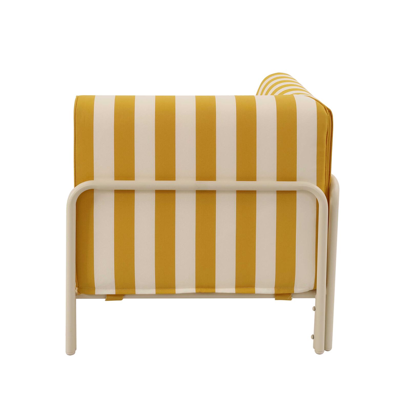 Fauteuil d'angle rayé pour salon de jardin modulable