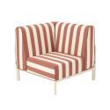 Fauteuil d'angle rayé pour salon de jardin modulable