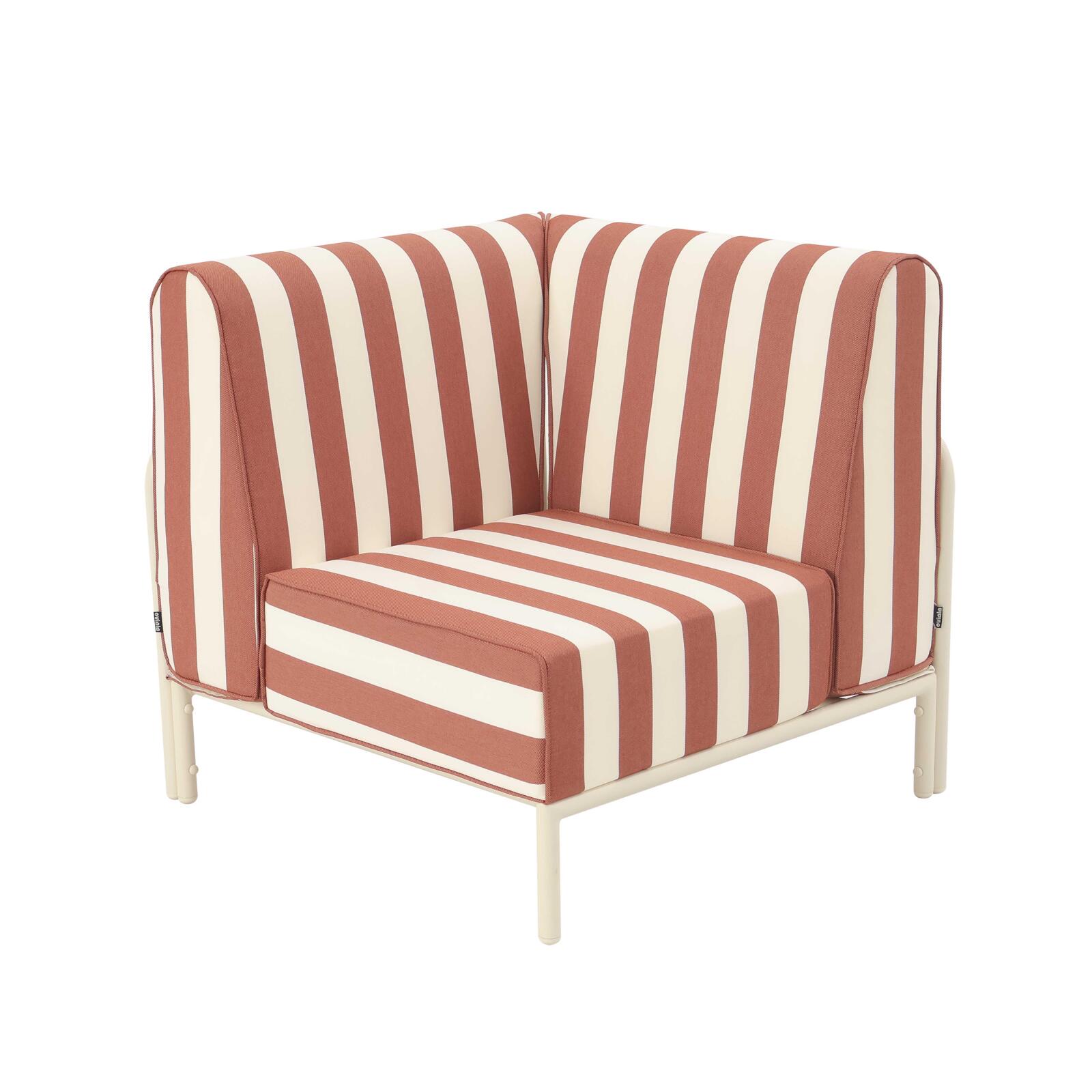 Fauteuil d'angle rayé pour salon de jardin modulable