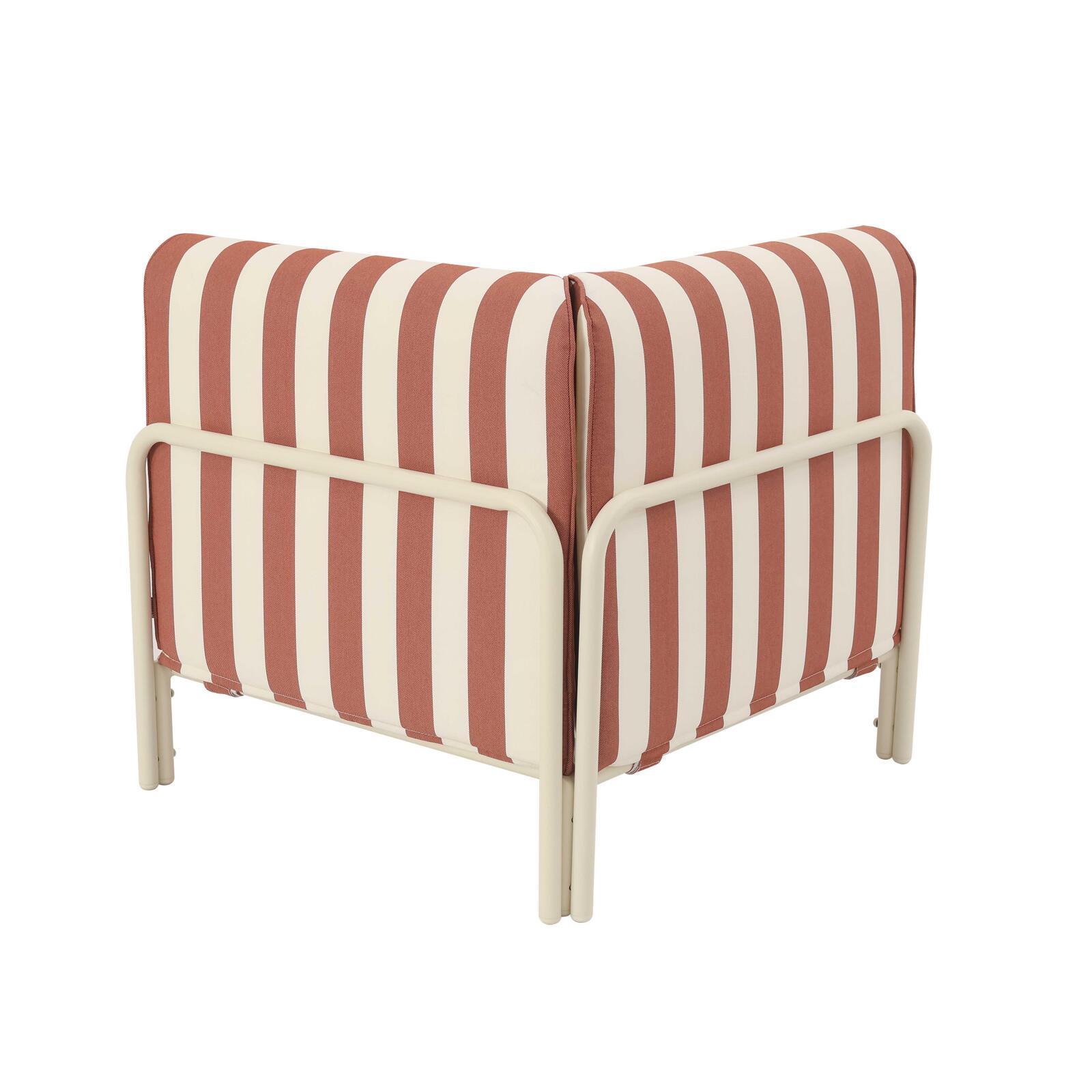Fauteuil d'angle rayé pour salon de jardin modulable
