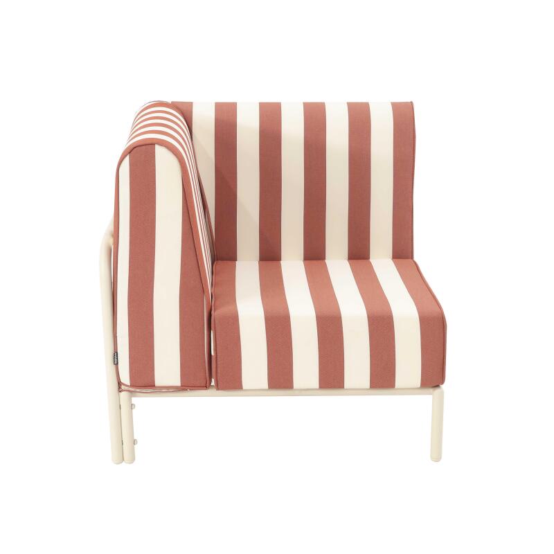 Fauteuil d'angle rayé pour salon de jardin modulable (4/8)