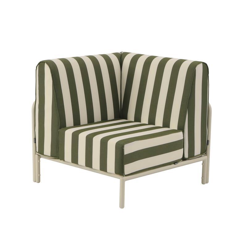 Fauteuil d'angle rayé pour salon de jardin modulable