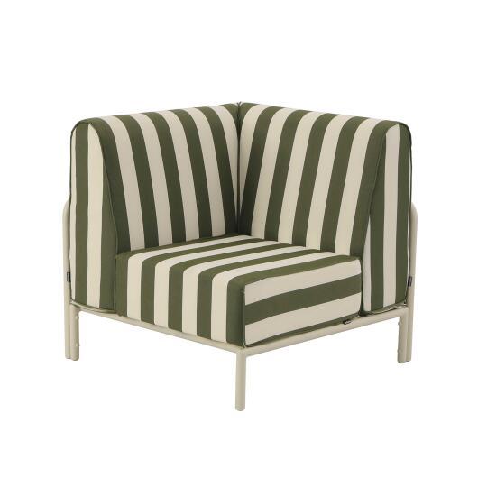 Fauteuil d'angle rayé pour salon de jardin modulable | Oviala