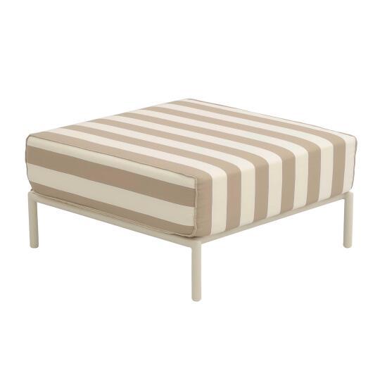 Pouf rayé pour salon de jardin modulable