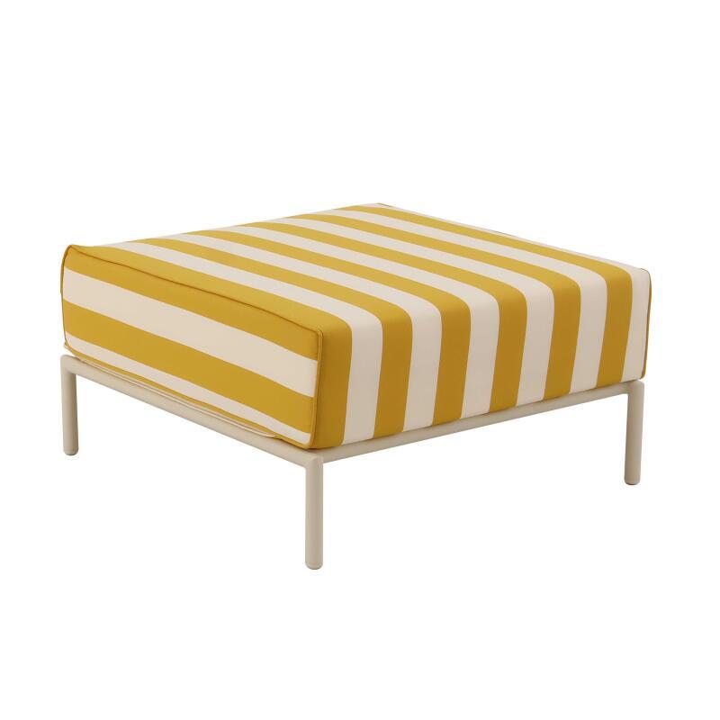 Pouf rayé pour salon de jardin modulable