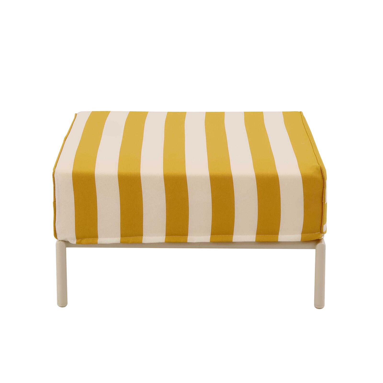 Pouf rayé pour salon de jardin modulable