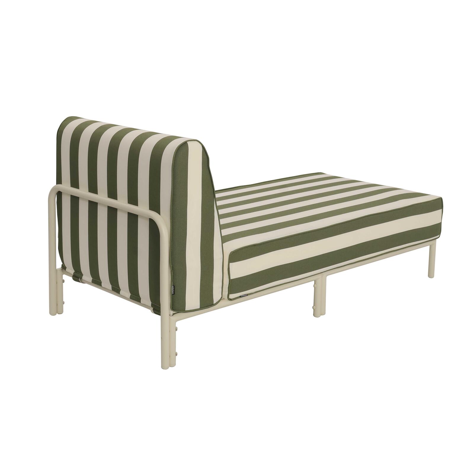 Méridienne rayée pour salon de jardin modulable 