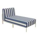 Méridienne rayée pour salon de jardin modulable 