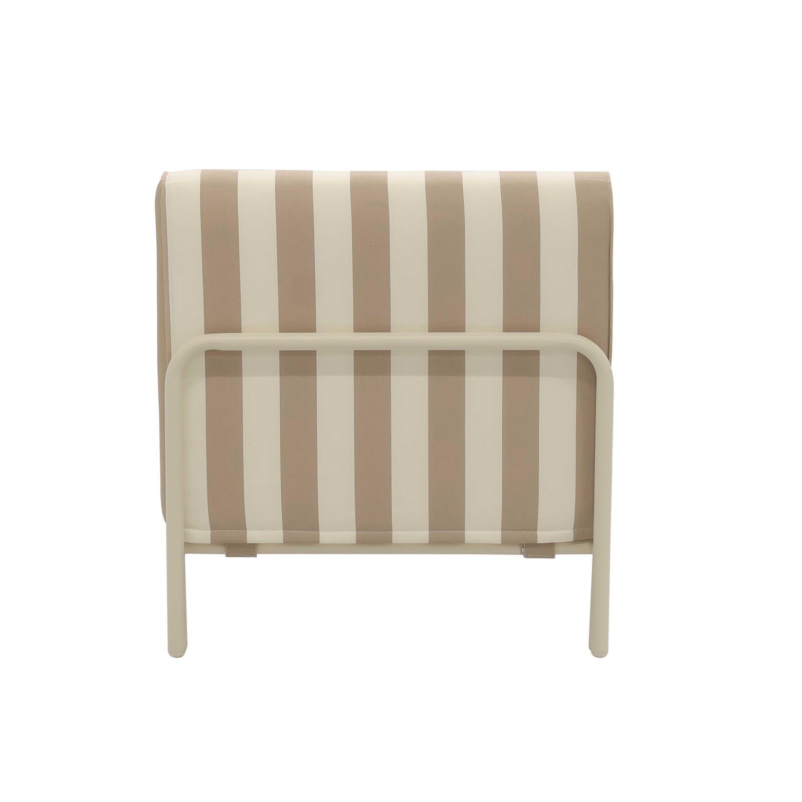 Méridienne rayée pour salon de jardin modulable 