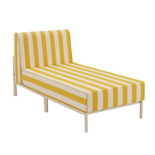 Méridienne rayée pour salon de jardin modulable 