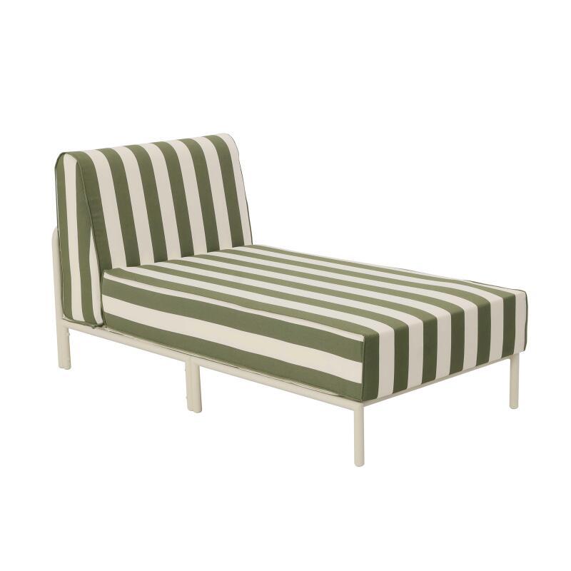 Méridienne rayée pour salon de jardin modulable 