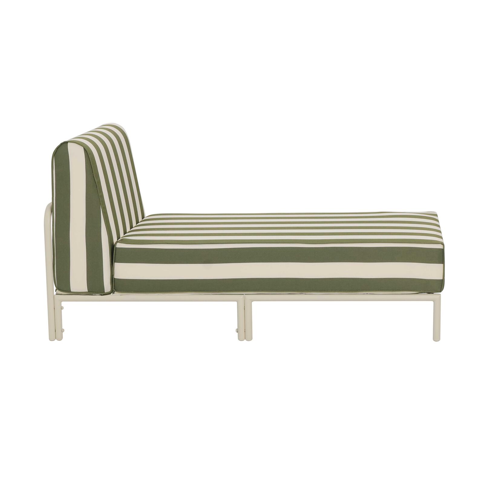 Méridienne rayée pour salon de jardin modulable 